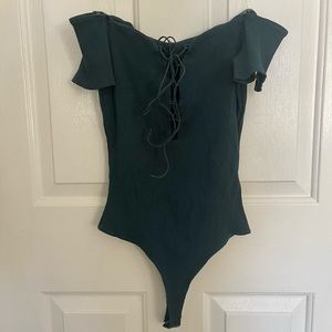Dark Teal off the Shoulder Bodysuit